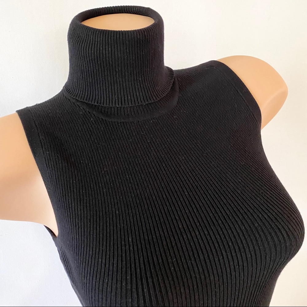 INC Petite Ribbed Sleeveless Turtleneck - Picture 3 of 7